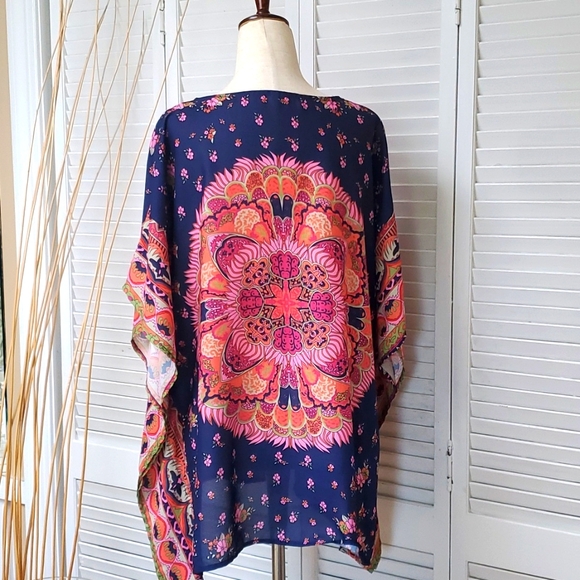 Amazon Weiyan Bohemian Chiffon Floral Top Size XL - Picture 3 of 7